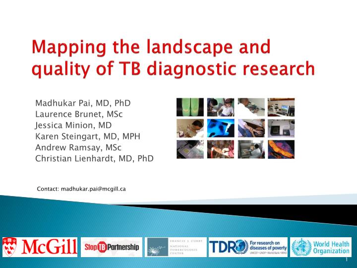 mapping the landscape and quality of tb diagnostic research
