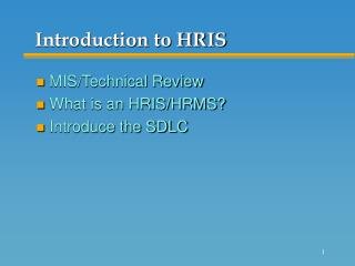 Introduction to HRIS