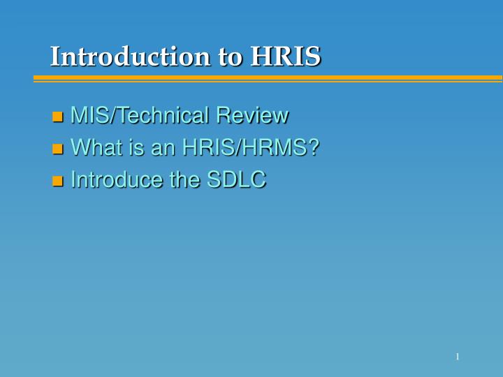 introduction to hris