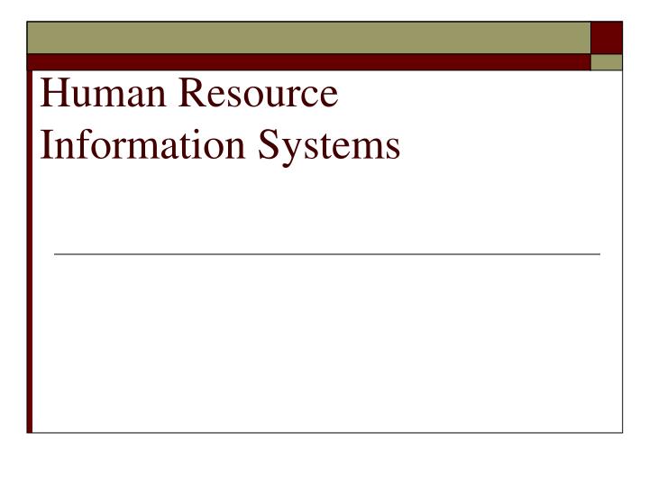 human resource information systems