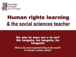 Human rights learning &amp; the social sciences teacher