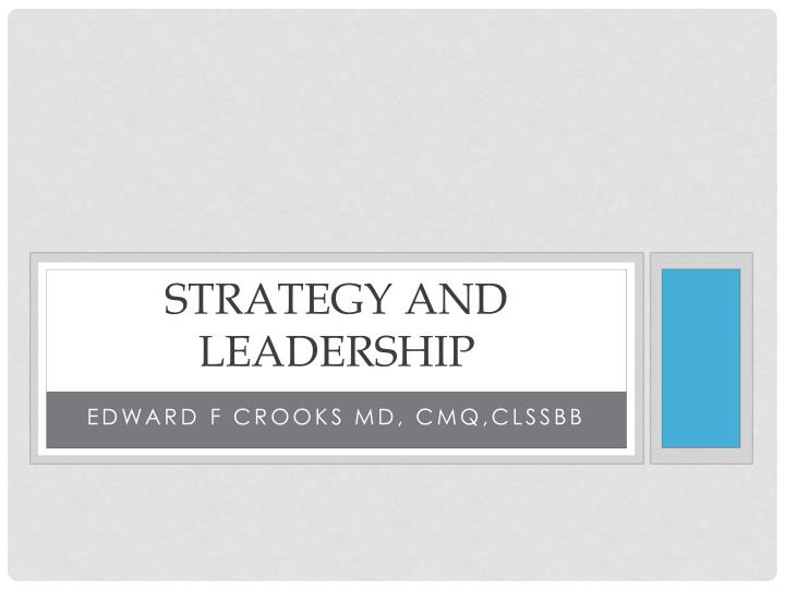 strategy and leadership