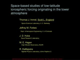 Space-based studies of low-latitude ionospheric forcing originating in the lower atmosphere