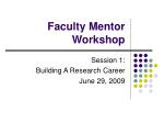 Building a Research Career: Insights from Faculty Mentors - slide 1