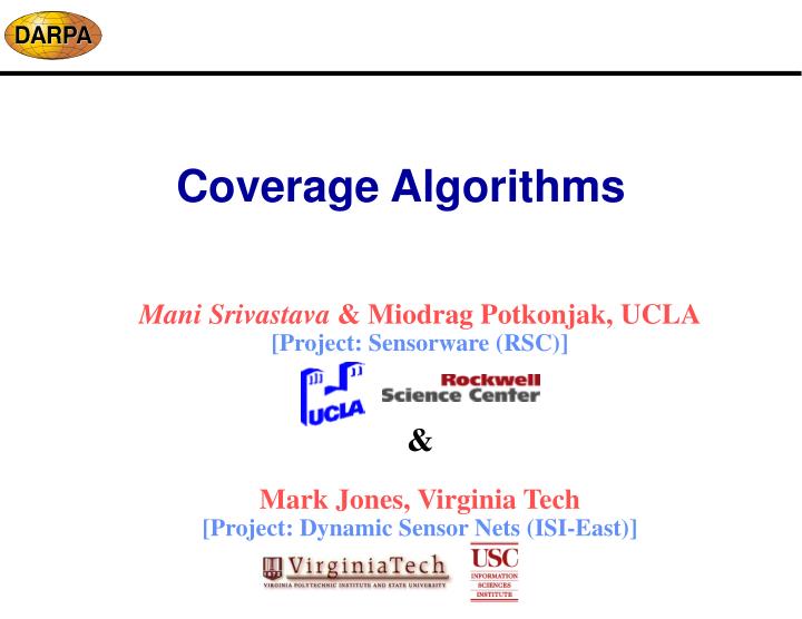 coverage algorithms