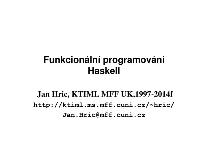 funkcion ln programov n haskell