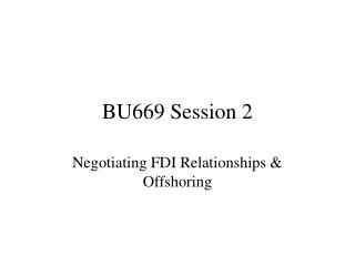 BU669 Session 2