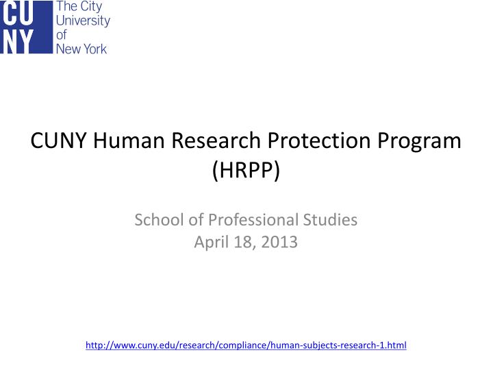 cuny human research protection program hrpp