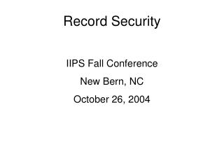 Record Security
