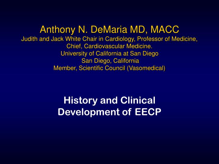 history and clinical development of eecp