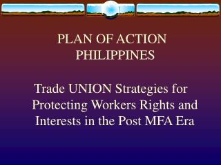 PLAN OF ACTION PHILIPPINES