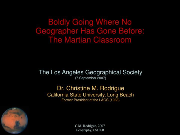 boldly going where no geographer has gone before the martian classroom