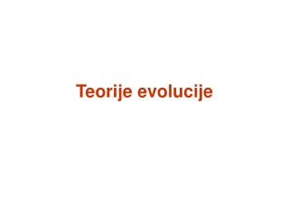 teorije evolucije