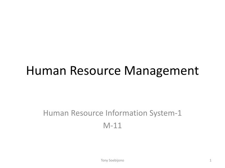 human resource management