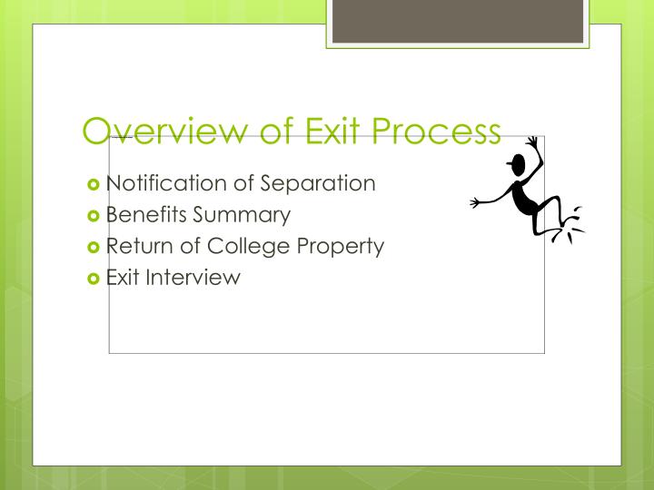 overview of exit process