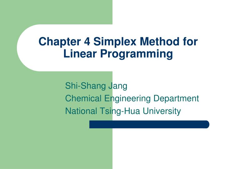 chapter 4 simplex method for linear programming