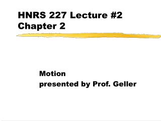 HNRS 227 Lecture #2 Chapter 2