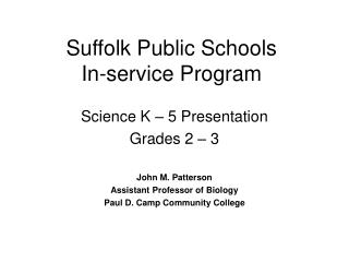 Suffolk Public Schools In-service Program