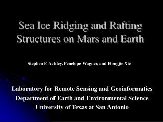 Sea Ice Ridging and Rafting Structures on Mars and Earth