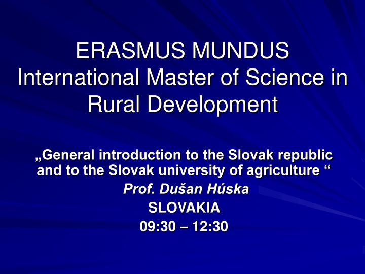 erasmus mundus international master of science in rural development