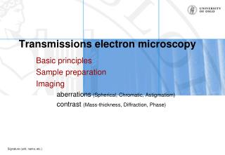 Transmissions electron microscopy