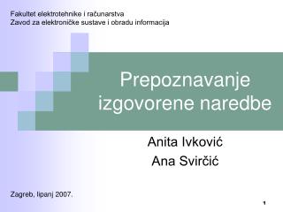 prepoznavanje izgovorene naredbe