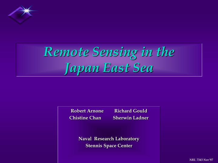 remote sensing in the japan east sea