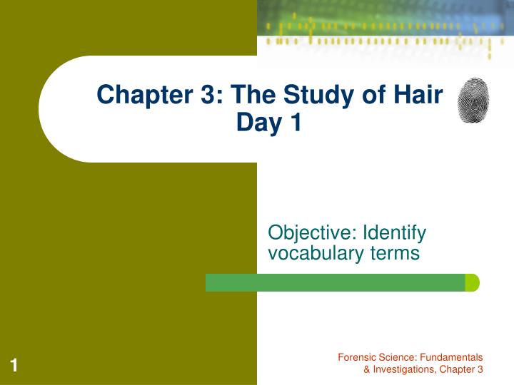 chapter 3 the study of hair day 1