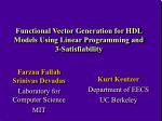 Functional Vector Generation for HDL Models Using Linear Programming and 3-Satisfiability - slide 1