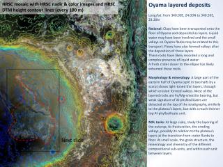Oyama layered deposits Long/lat: from 340.00E, 24.00N to 340.50E, 23.20N