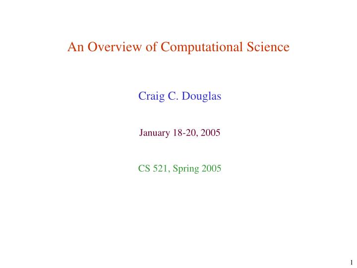 an overview of computational science