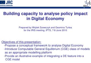 Building capacity to analyse policy impact in Digital Economy