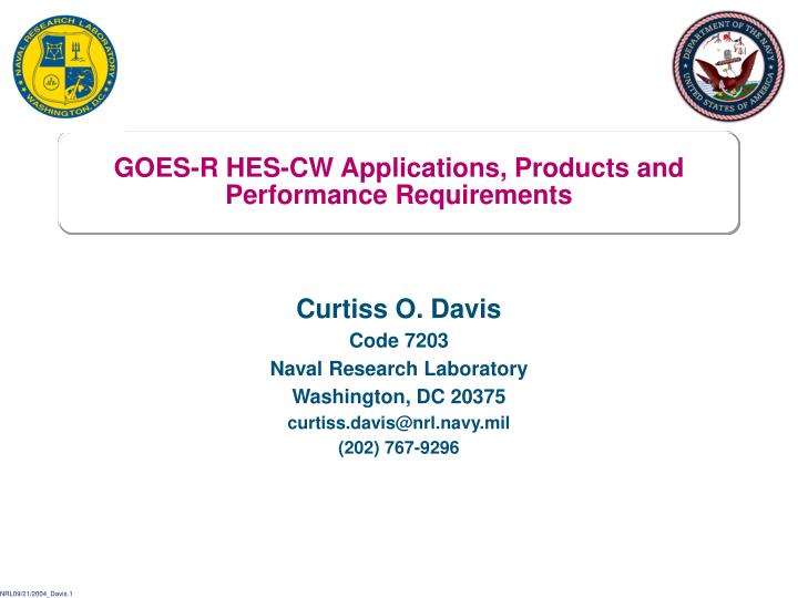 goes r hes cw applications products and performance requirements
