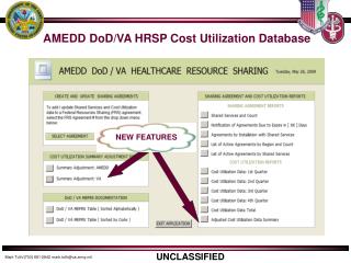 AMEDD DoD/VA HRSP Cost Utilization Database