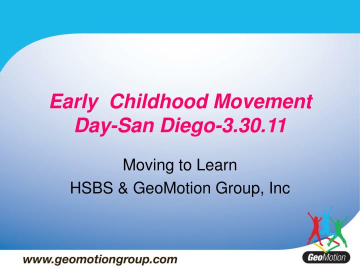 early childhood movement day san diego 3 30 11