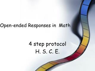 Open-ended Responses in Math