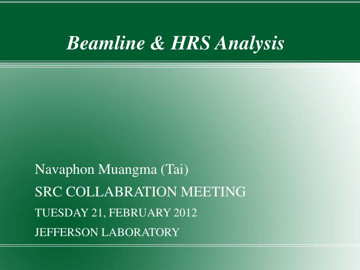 beamline hrs analysis