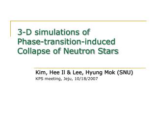 3-D simulations of Phase-transition-induced Collapse of Neutron Stars