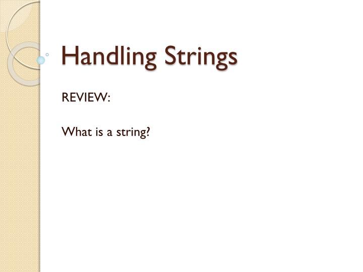 handling strings