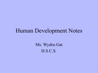 Human Development Notes