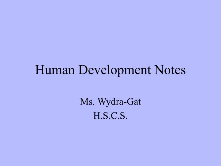 human development notes