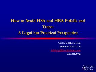 How to Avoid HSA and HRA Pitfalls and Traps: A Legal but Practical Perspective