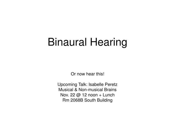 binaural hearing