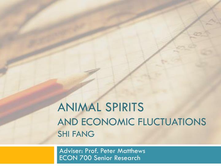 animal spirits and economic fluctuations shi fang