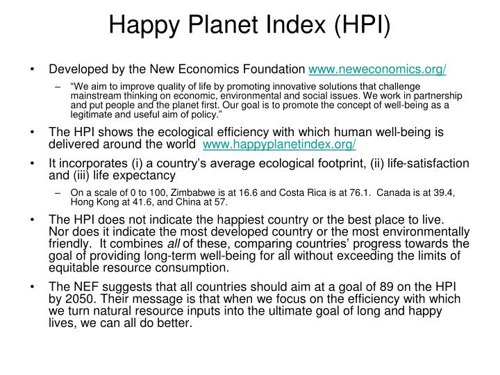 happy planet index hpi