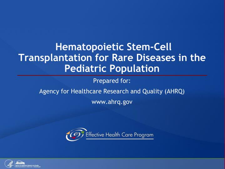 hematopoietic stem cell transplantation for rare diseases in the pediatric population