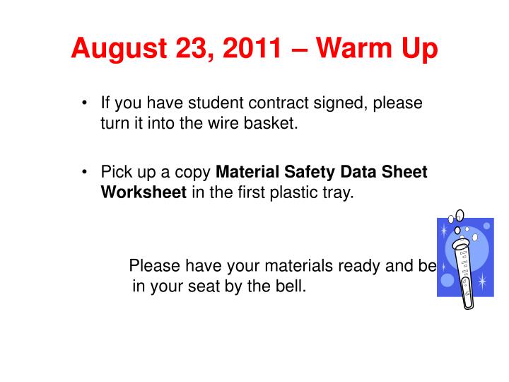 august 23 2011 warm up