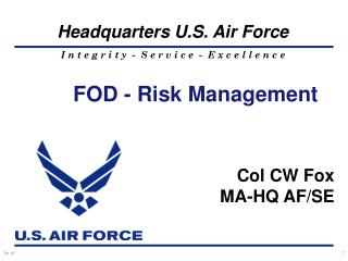 Col CW Fox MA-HQ AF/SE