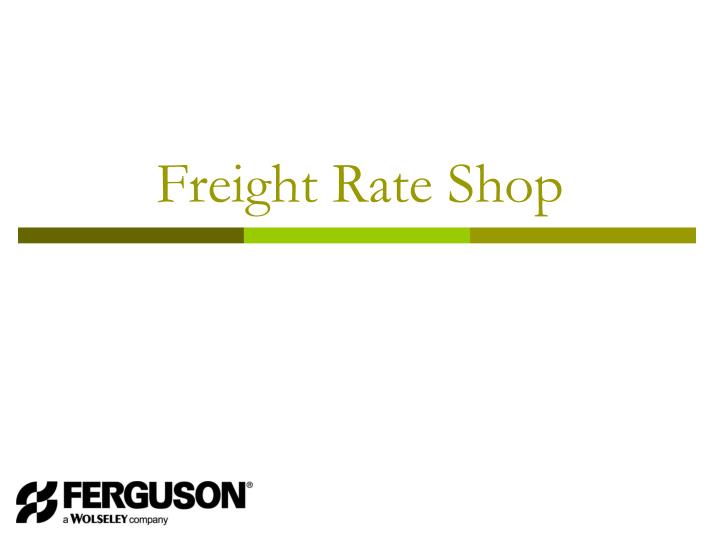 freight rate shop