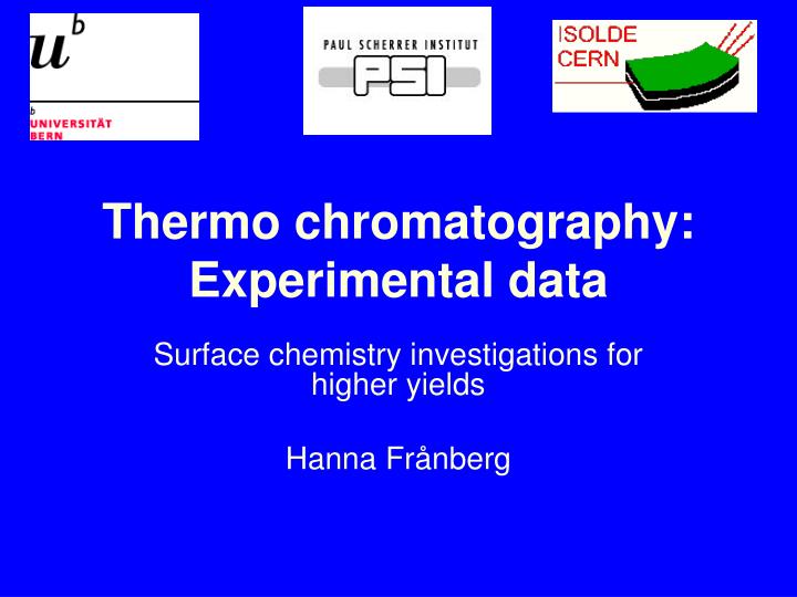 thermo chromatography experimental data